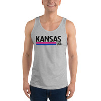 Kansas USA Bi-sexual Unisex Tank Top - Thumbnail 2