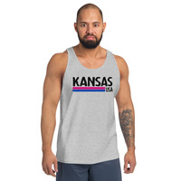 Kansas USA Bi-sexual Unisex Tank Top - Thumbnail 4
