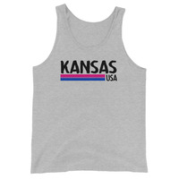 Kansas USA Bi-sexual Unisex Tank Top - Thumbnail 5