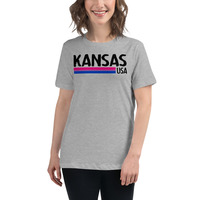 Kansas USA Bi-sexual Women's Relaxed T-Shirt - Thumbnail 1