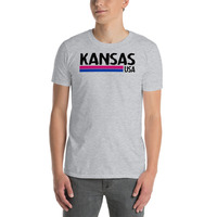Kansas USA Bi-sexual Unisex T-Shirt - Thumbnail 3