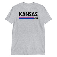 Kansas USA Bi-sexual Unisex T-Shirt - Thumbnail 5