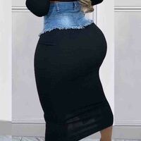 Women'S Casual Fashion Denim Split Skirt - Thumbnail 2