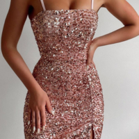 Sling Women'S Sleeveless Sequins Mini Dress - Thumbnail 2