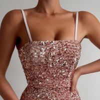 Sling Women'S Sleeveless Sequins Mini Dress - Thumbnail 3