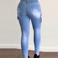 Tight Sexy Slim Fitting Denim Pants - Thumbnail 2