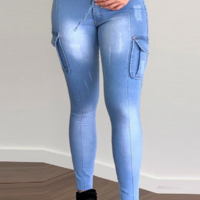 Tight Sexy Slim Fitting Denim Pants - Thumbnail 1