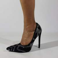 Women Wedding Shoes High Heels Pumps Black  Sexy Pumps  - Thumbnail 2
