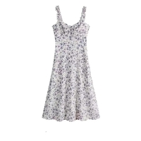 2PCS Purple Floral Spaghetti Strap Mini Dress + Cardigan  - Thumbnail 7