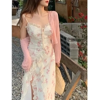 Vintage Floral Sleeveless Midi Dress - Thumbnail 1