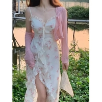 Vintage Floral Sleeveless Midi Dress - Thumbnail 3