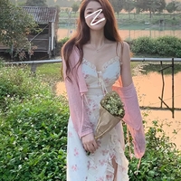 Vintage Floral Sleeveless Midi Dress - Thumbnail 4