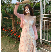 Vintage Floral Sleeveless Midi Dress - Thumbnail 8