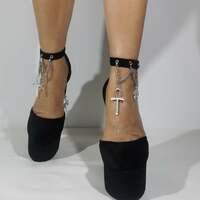 Satin Chain Bow Detail Platform Heel - Thumbnail 2