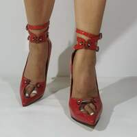 High Heels 11.5cm Women’s Pointed Toe Pumps Stiletto Wedding Party Dress Shoes-Red - Thumbnail 1