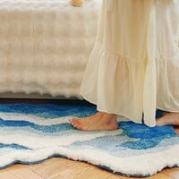 Walking in the Waves Blue Ocean Water Nature Soft Mat Moss Rugs Carpets Decor - Thumbnail 1