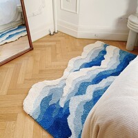 Walking in the Waves Blue Ocean Water Nature Soft Mat Moss Rugs Carpets Decor - Thumbnail 2