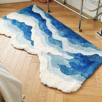 Walking in the Waves Blue Ocean Water Nature Soft Mat Moss Rugs Carpets Decor - Thumbnail 3