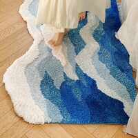 Walking in the Waves Blue Ocean Water Nature Soft Mat Moss Rugs Carpets Decor - Thumbnail 9