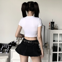 Rabbit Print Short Sleeve Crop Top  - Thumbnail 6