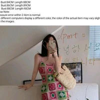 Pink Crochet Square Mini Dress - Thumbnail 8