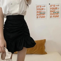Ruffle Hem Ruched A-Line Skirt - Thumbnail 6