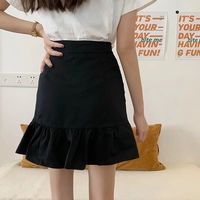 Ruffle Hem Ruched A-Line Skirt - Thumbnail 8