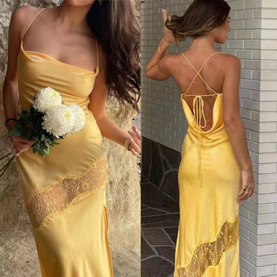 Halter Prom Dresses Criss Cross Back Sheath