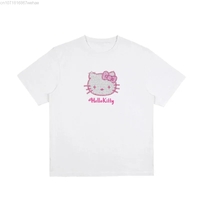 Kitty Cat Anime Rhinestone Short Sleeve T-shirt  - Thumbnail 8