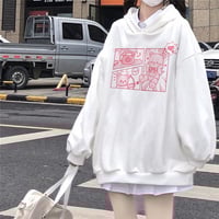 Pink Bear Cartoon Print Hoodie  - Thumbnail 3