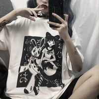 Anime Girl Doll Print Short Sleeve T-shirt  - Thumbnail 3
