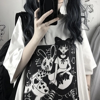 Anime Girl Doll Print Short Sleeve T-shirt  - Thumbnail 2
