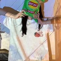 Oversized Strawberry Print Short Sleeve T-shirt  - Thumbnail 7