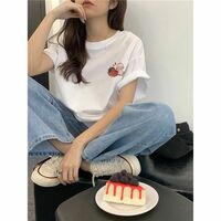 Oversized Strawberry Print Short Sleeve T-shirt  - Thumbnail 8