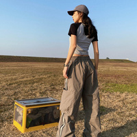 Cat Print Crop Short Sleeve T-shirt  - Thumbnail 6