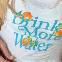Water Orange Print Ribbed Tank Top - Thumbnail 6