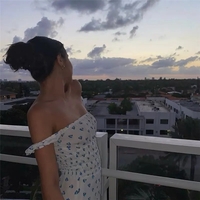 Blue Floral Puff Sleeve Mini Dress  - Thumbnail 1