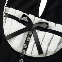 Vintage Bow Ruffle Patchwork Short Sleeve Shirt - Thumbnail 7