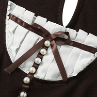 Vintage Bow Ruffle Patchwork Short Sleeve Shirt - Thumbnail 8