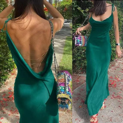 Sheath Prom Dresses Spaghetti Straps Green