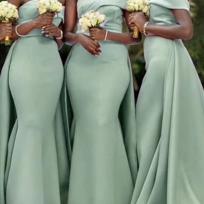 Light sage bridesmaid dresses for wedding party bd09 - Thumbnail 1