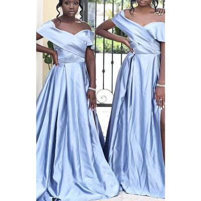 One shoulder bridesmaid dresses for wedding party floor length - Thumbnail 2