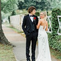 Cute Mermaid Strapless White Satin Long Prom Dress with Star Beading - Thumbnail 1