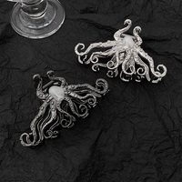 Fantasy Gothic Octopus Pirate Silver Black Big Hair Clip Hair Accessories - Thumbnail 9
