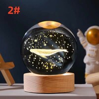 Birthday gift healing starry sky walk luminous crystal ball night light bedroom desktop decoration - Thumbnail 2