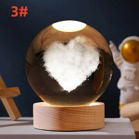 Birthday gift healing starry sky walk luminous crystal ball night light bedroom desktop decoration - Thumbnail 3