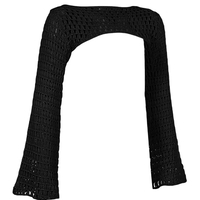 Crochet Knit Hollow Out Long Sleeve Shrug  - Thumbnail 3