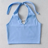 Heart Hollow Out V Neck Halter Top  - Thumbnail 6