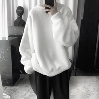 Faux Fluffy Lamb Crew Neck Sweater  - Thumbnail 1