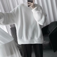 Faux Fluffy Lamb Crew Neck Sweater  - Thumbnail 3